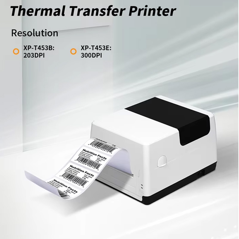 Thermal Label Printer 4 Inch 300Dpi - XP-T453B T453E Термотрансферный прямой термопринтер штрих-кода