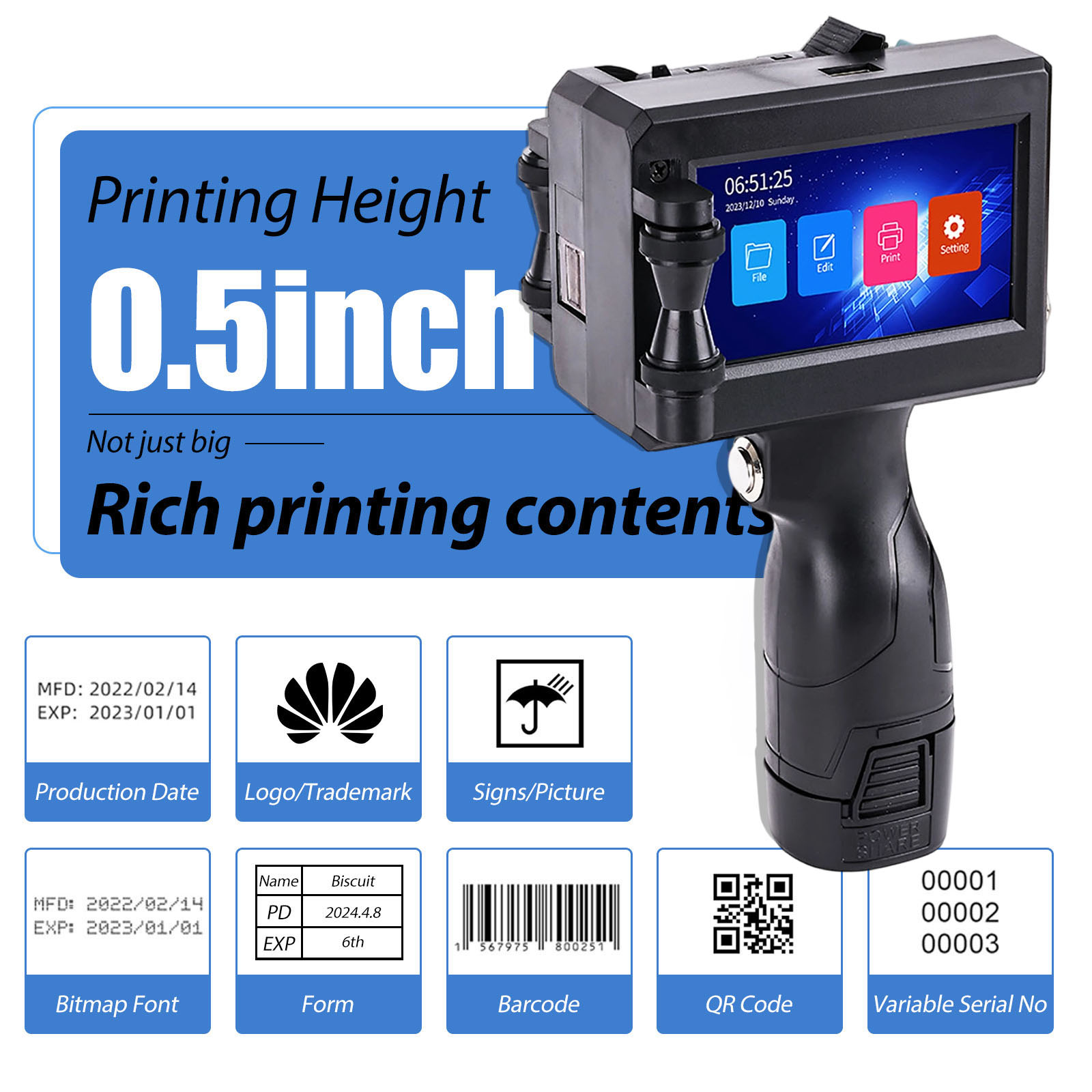 ZM-C10 – портативный ручной ст – обзор и цена Coding Machine Date Printer Inkjet