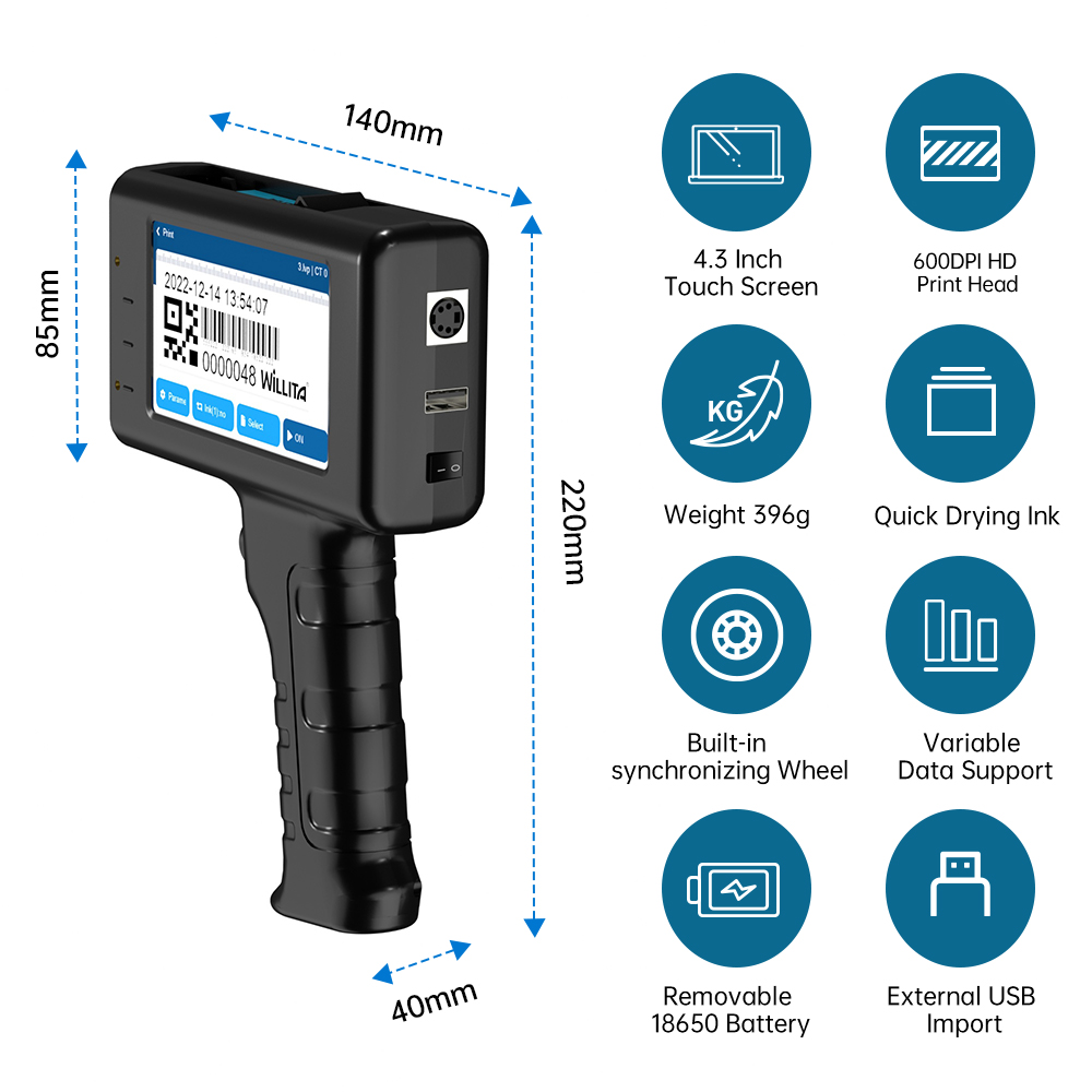 Портативный ручной струйный пр – обзор и цена Barcode Label Printer Industrial