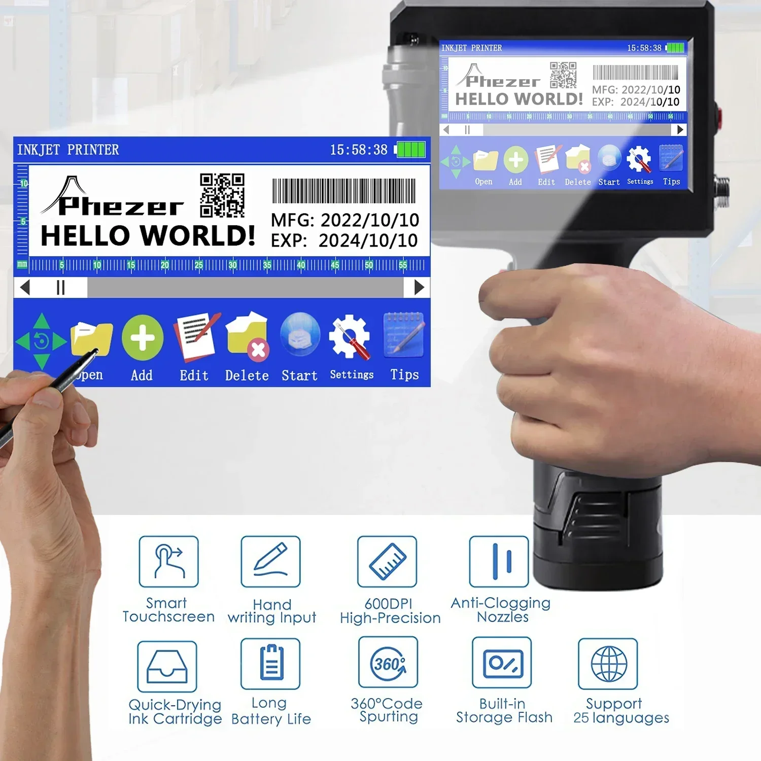 Портативный струйный принтер P – обзор и цена Barcode Label Printer Industrial